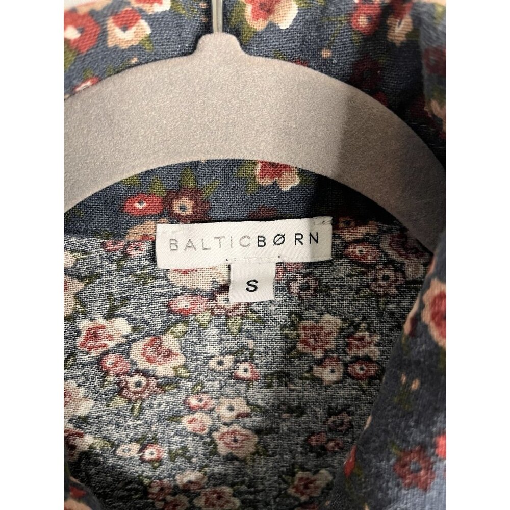 BALTIC BORN Women's Navy Floral Cotton Button Down Blouse Small - Picture 4 of 5